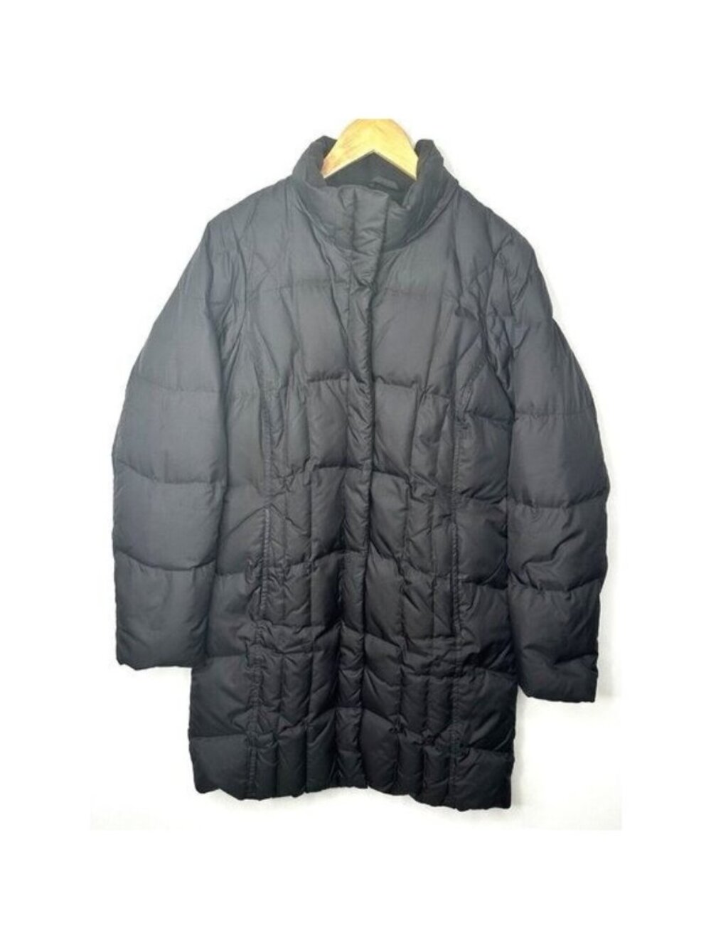 Eddie Bauer Goose Down Puffer Jacket 700 Fill Long Black Womens Size X-Small